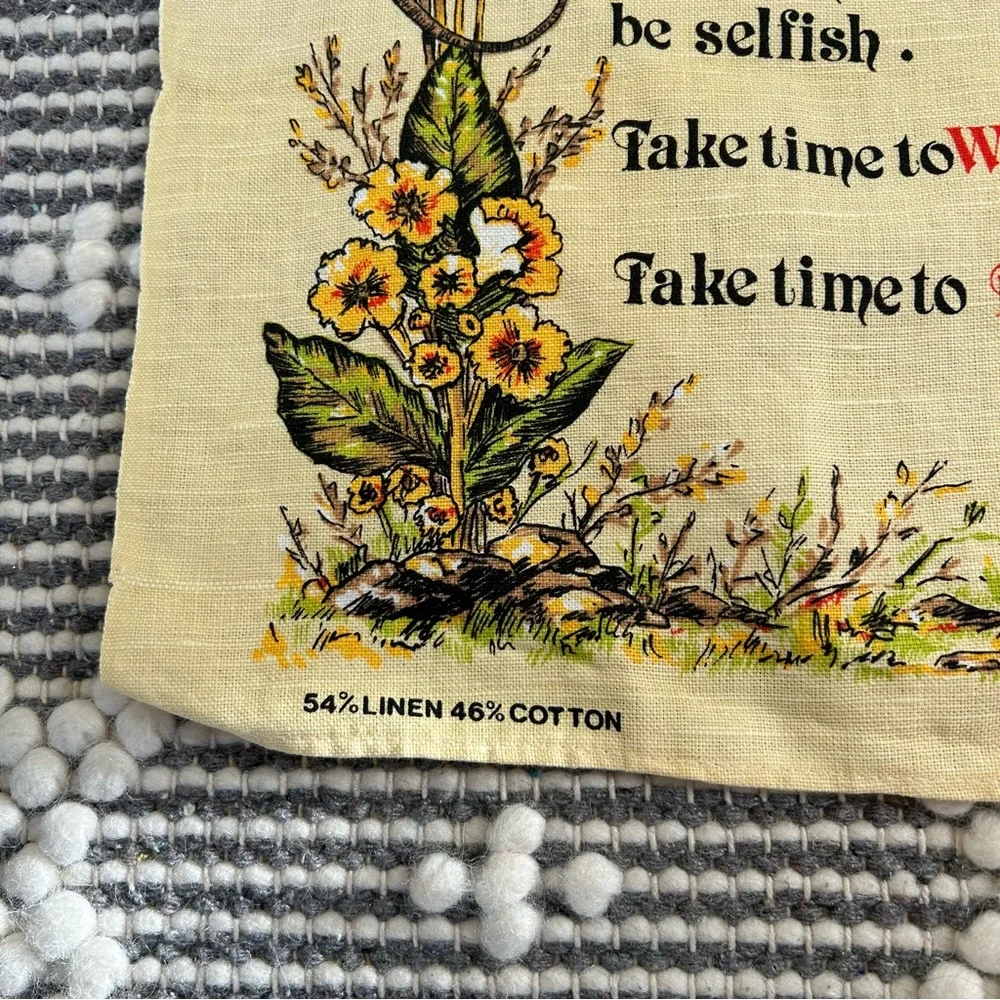 Vintage Irish Poem/ Prayer Linen Tea Towel